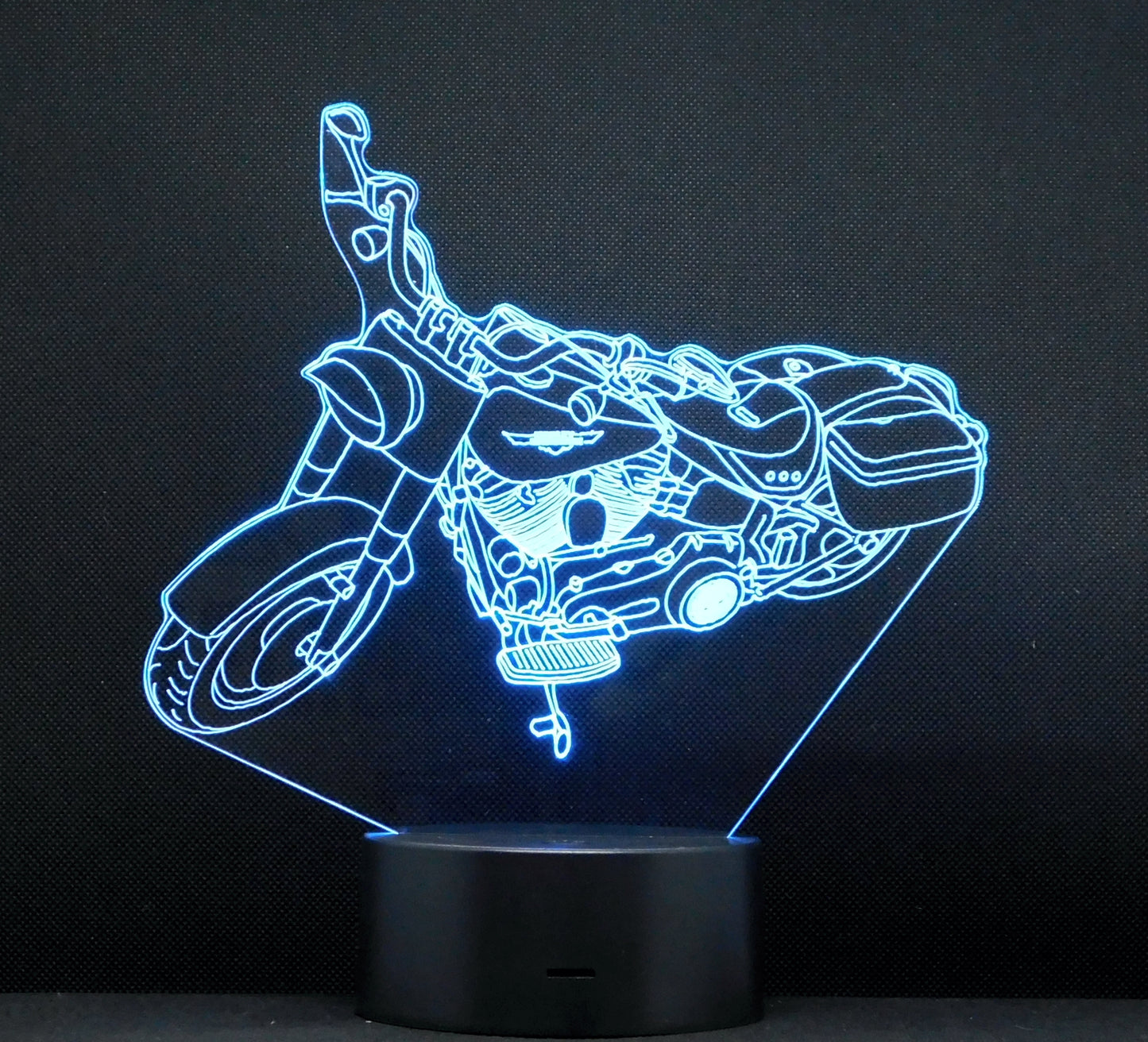 Harley-Davidson Road King 3-D Optical Illusion Multicolored LED Lamp