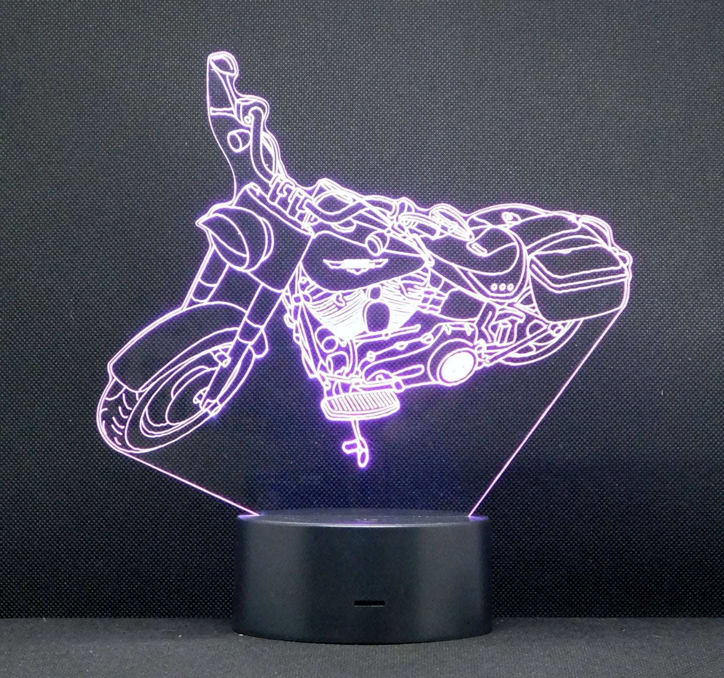 Harley-Davidson Road King 3-D Optical Illusion Multicolored LED Lamp