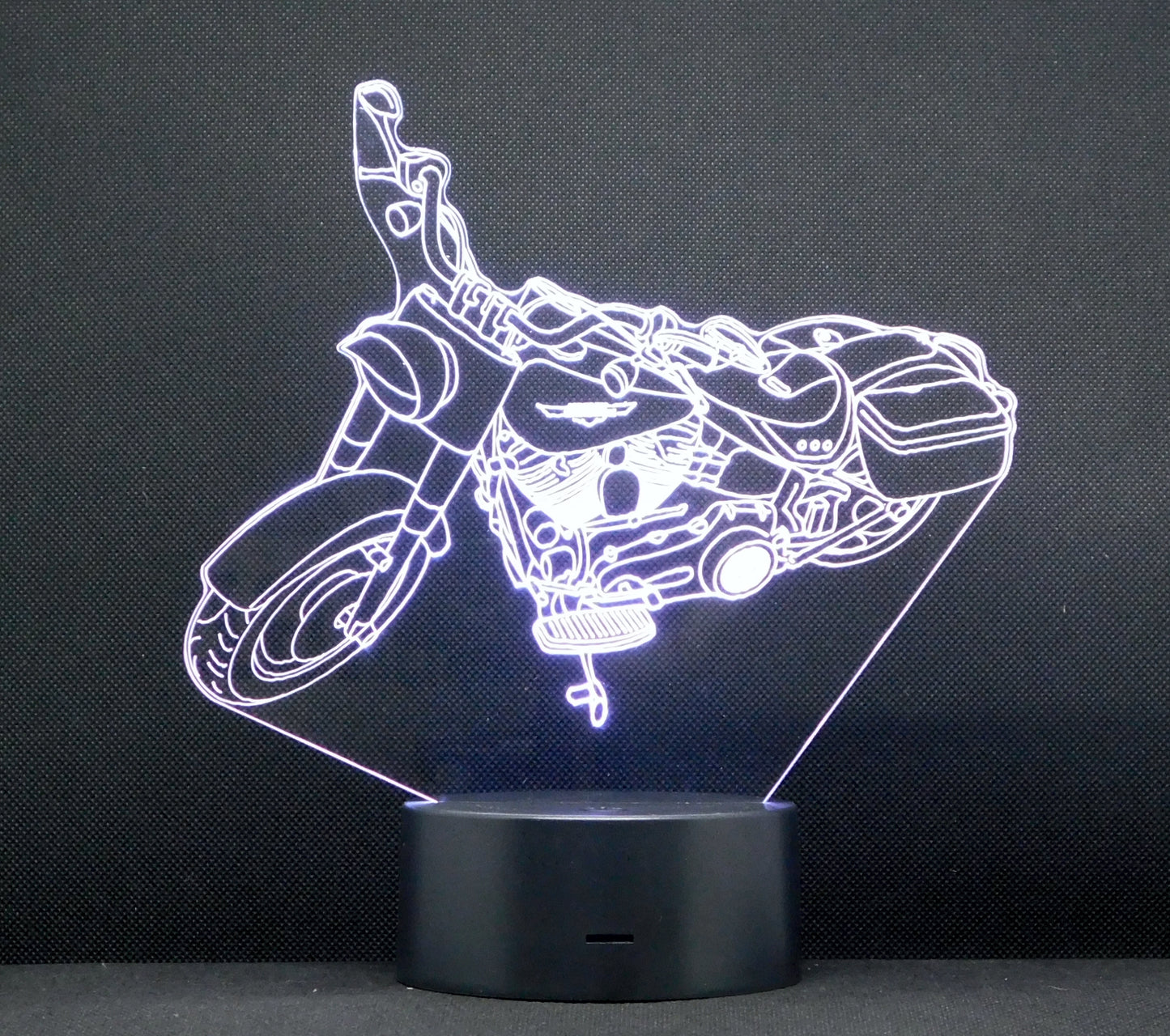 Harley-Davidson Road King 3-D Optical Illusion Multicolored LED Lamp