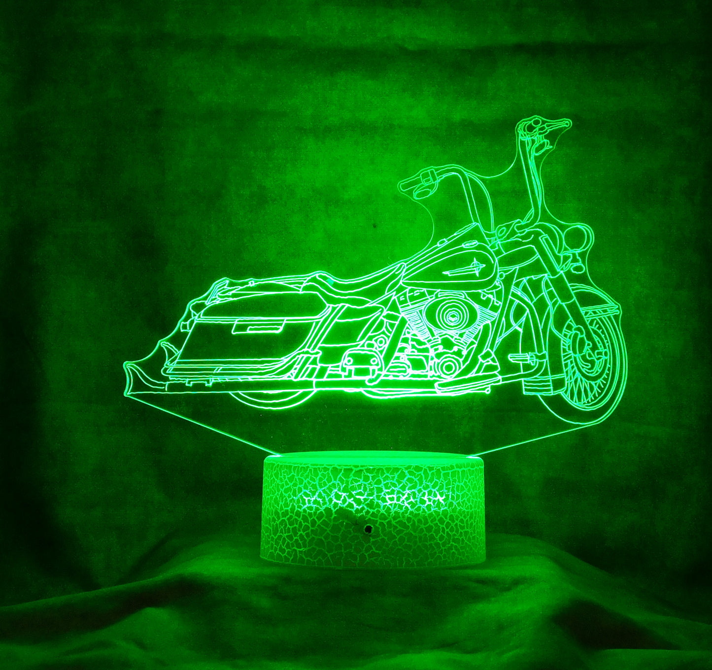 Harley Road King Custom 3-D Optical Illusion Multicolored LED Lamp