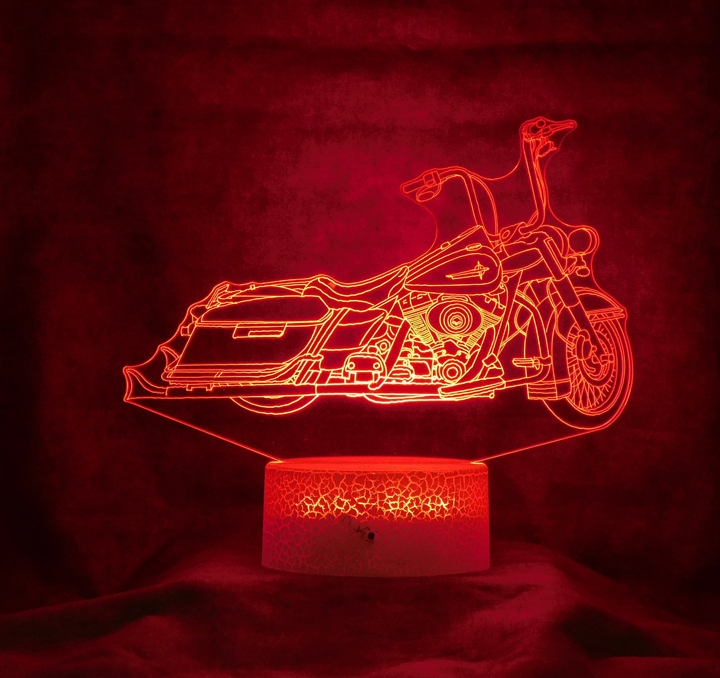 Harley Road King Custom 3-D Optical Illusion Multicolored LED Lamp