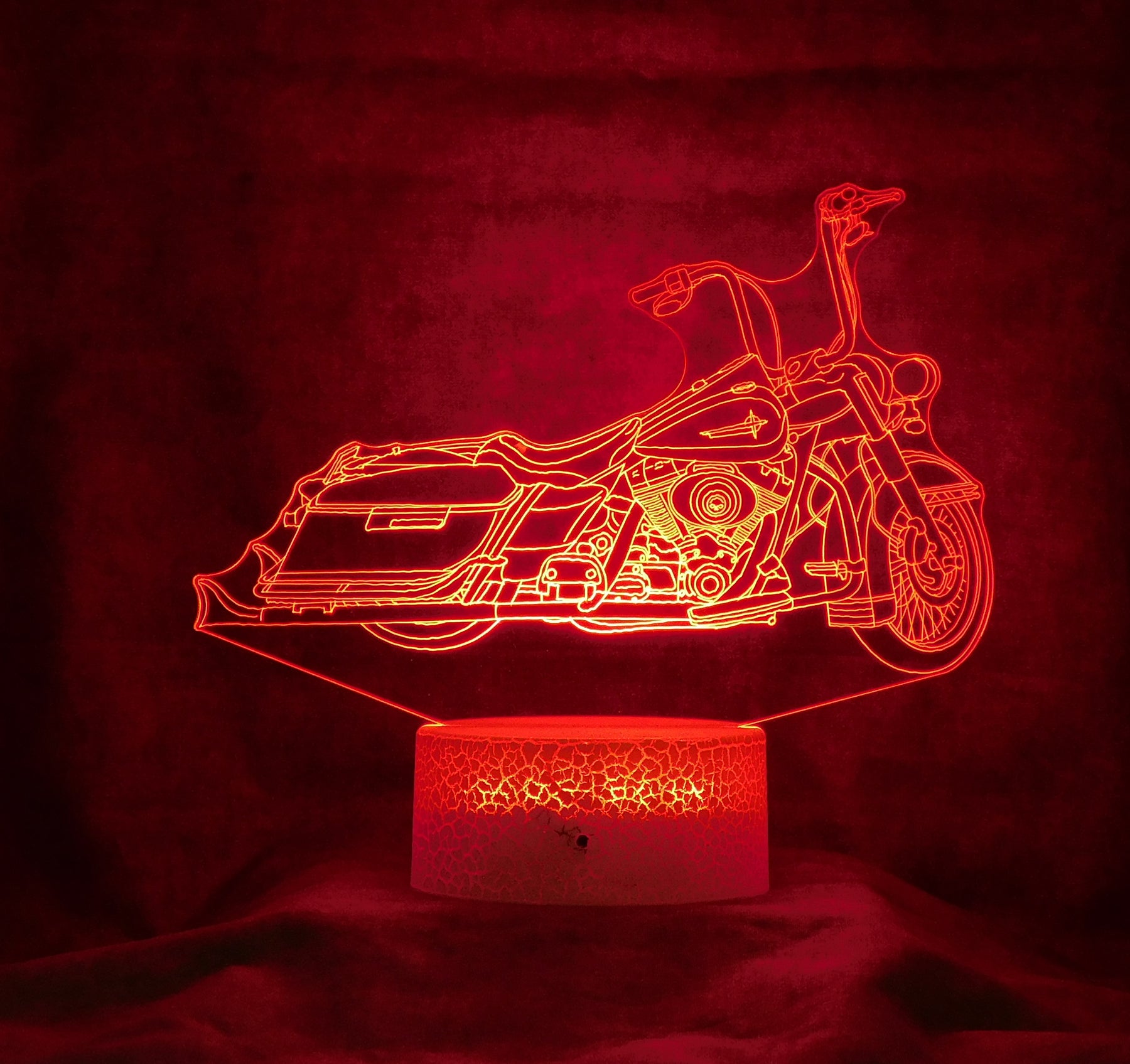 Harley Road King Custom 3-D Optical Illusion Multicolored LED Lamp