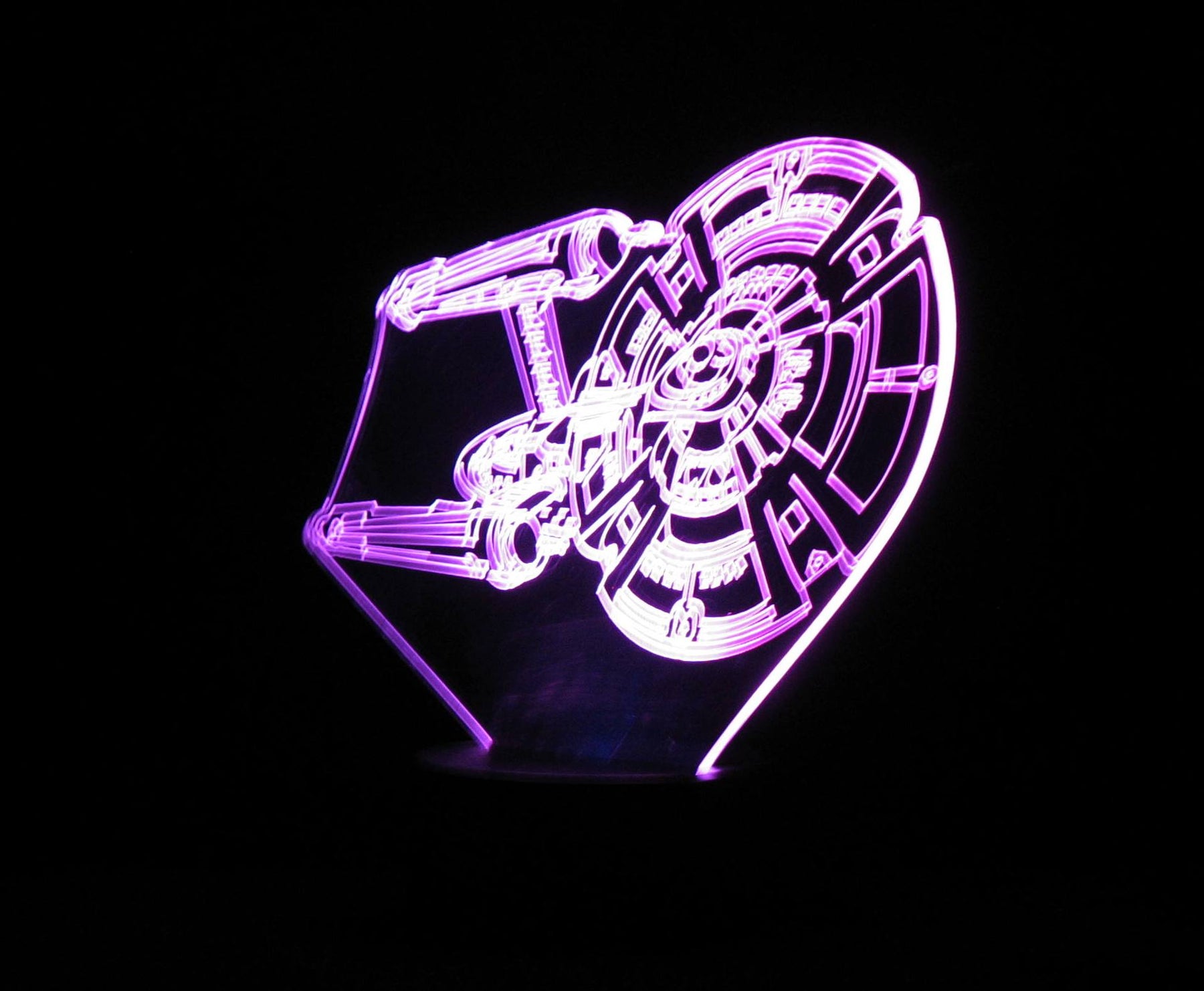 Starship Enterprise 3-D Optical Illusion Multicolored Lamp