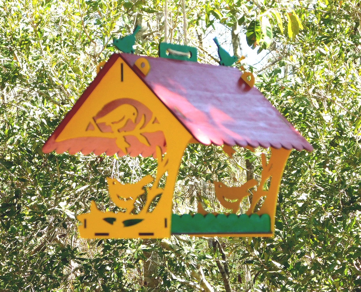Decorative Two Bird Cutout Bird Feeder Table