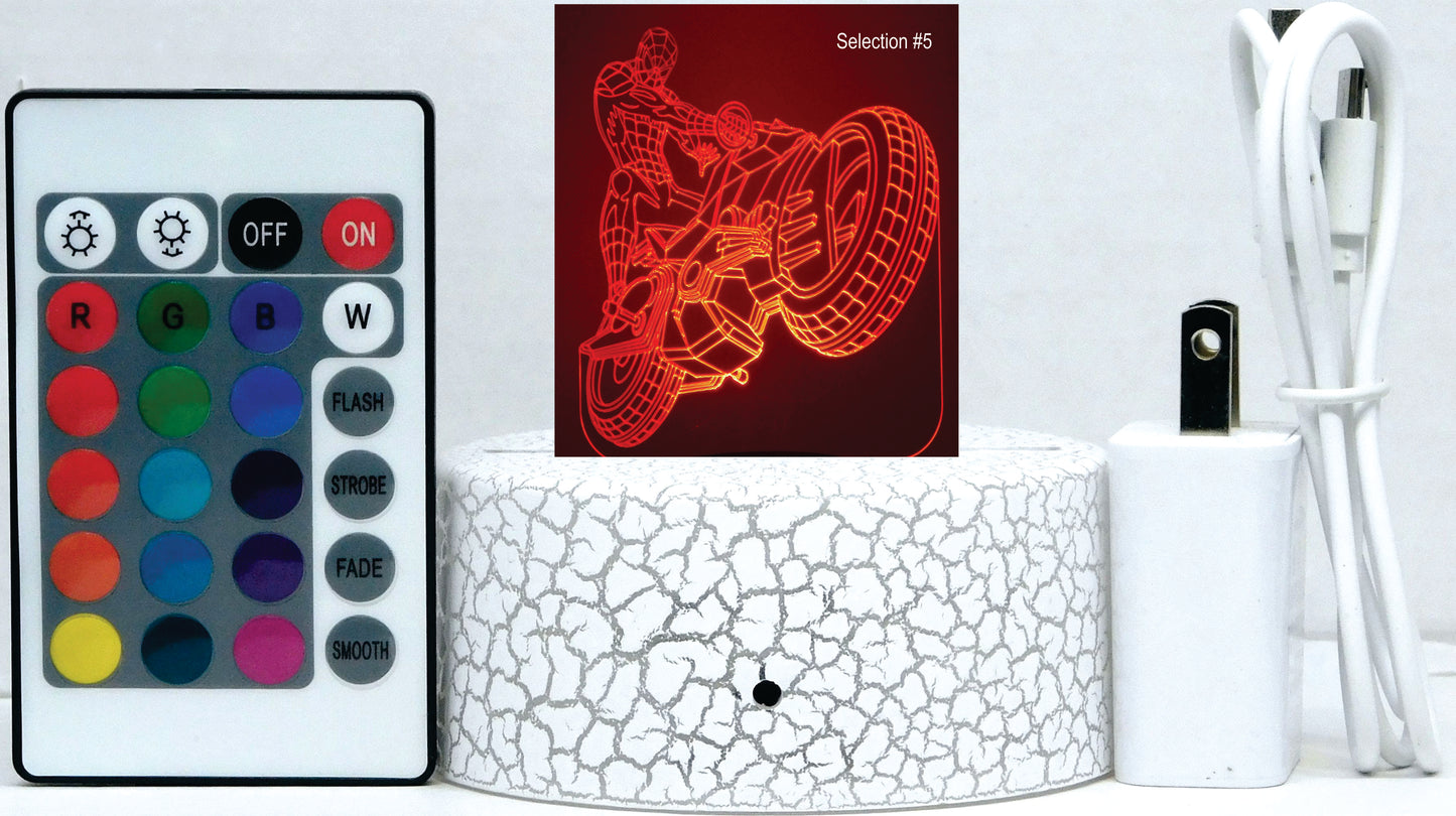 Spiderman Selection 3-D Optical Illusion Multicolored Lamp
