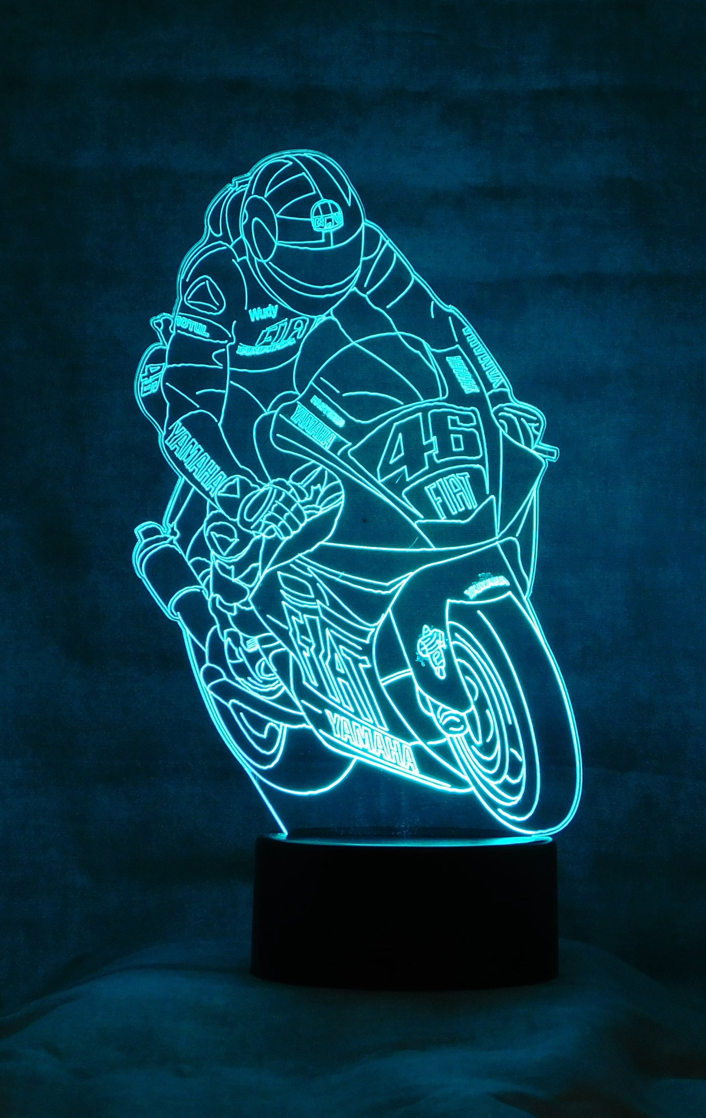 Motorcycle Yamaha Supersport 3-D Optical Illusion Multicolored LED Lamp