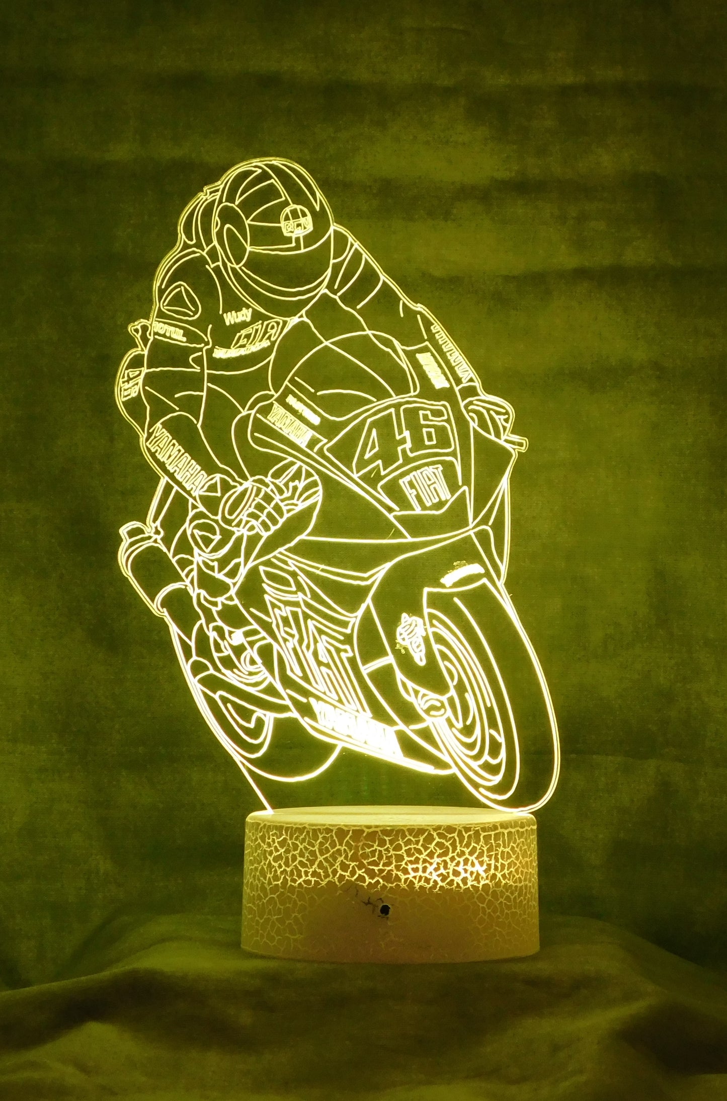 Motorcycle Yamaha Supersport 3-D Optical Illusion Multicolored LED Lamp