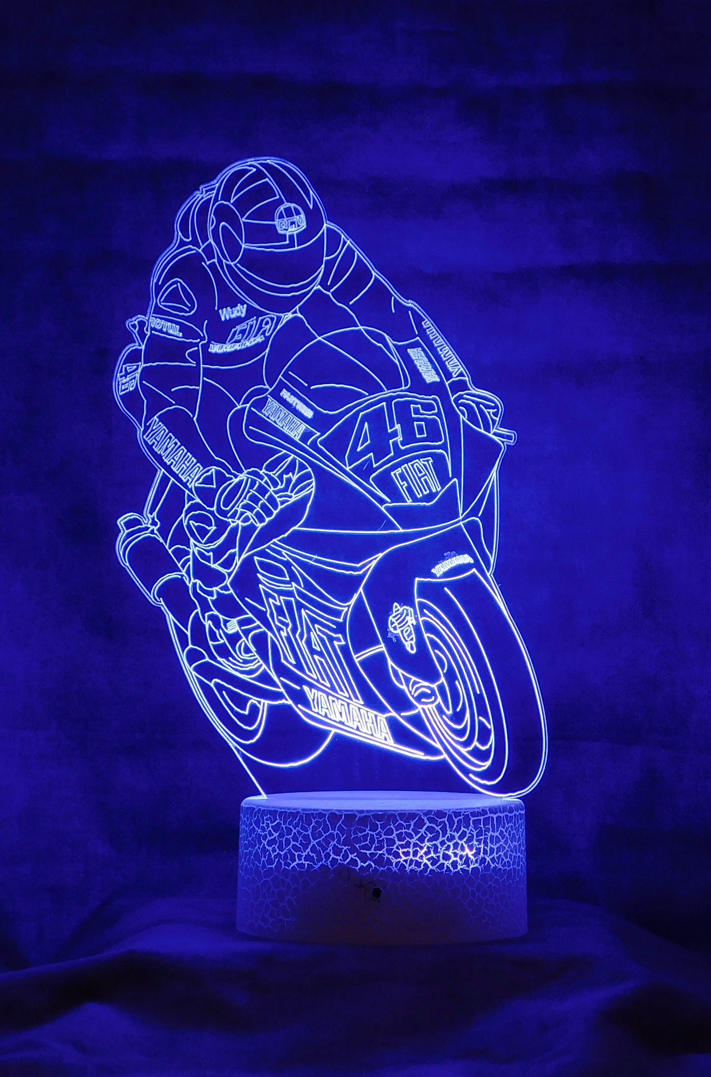 Motorcycle Yamaha Supersport 3-D Optical Illusion Multicolored LED Lamp
