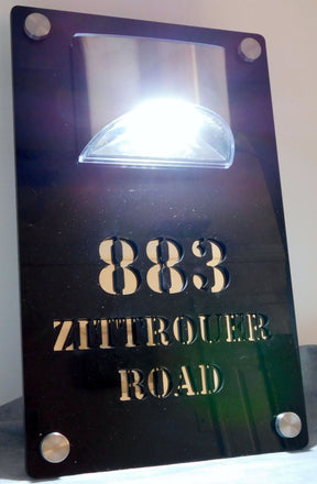 Custom Solar LED House Address Sign