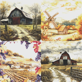 Coasters Square Country Scene