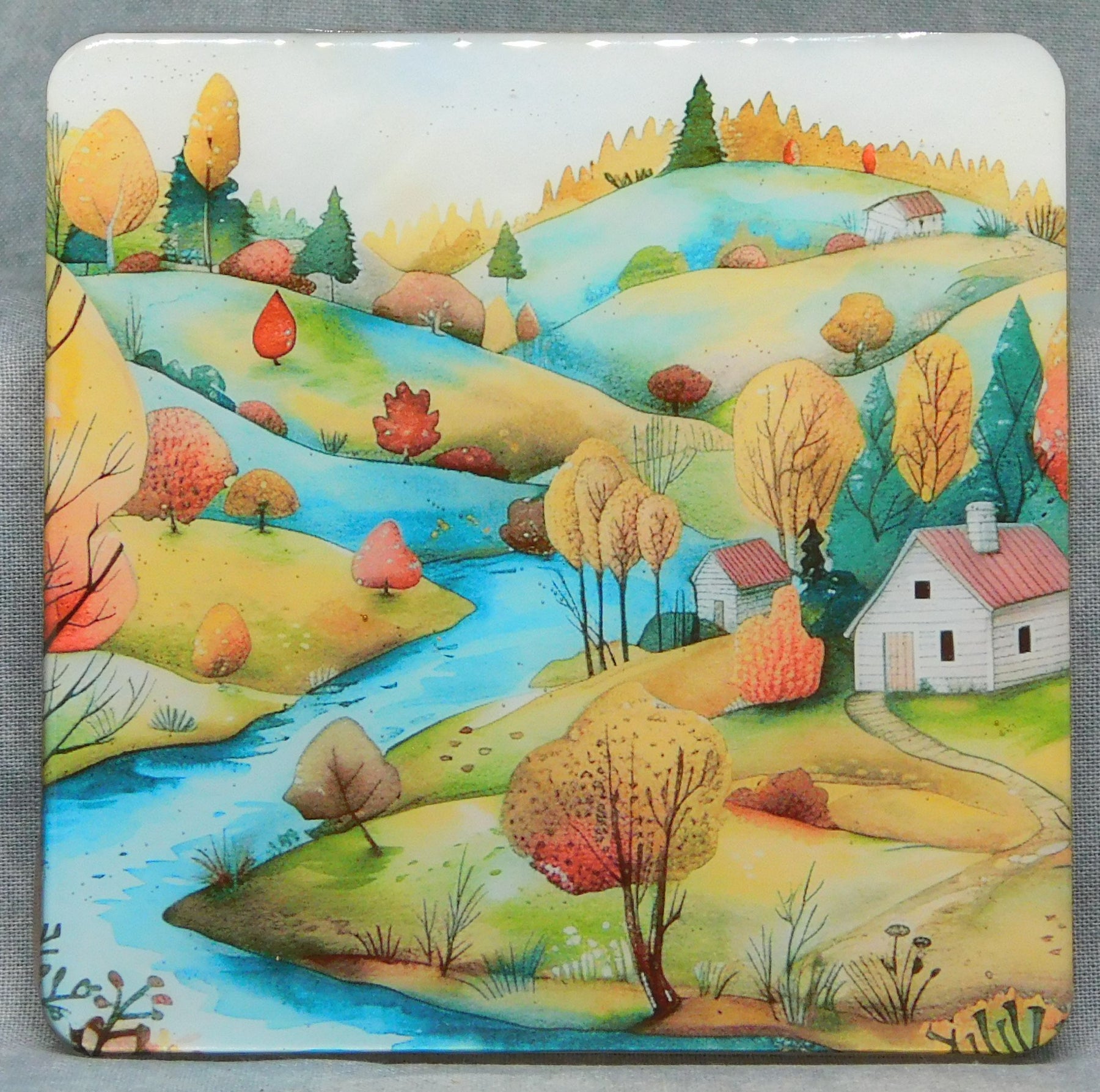 Coasters Square Country Scene