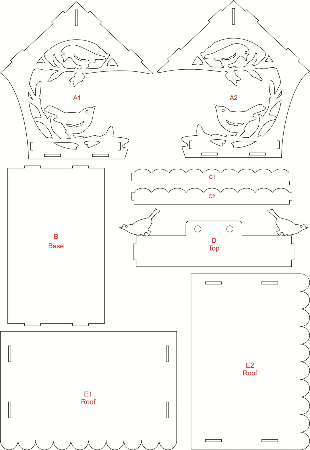 Decorative Two Bird Cutout Bird Feeder Table