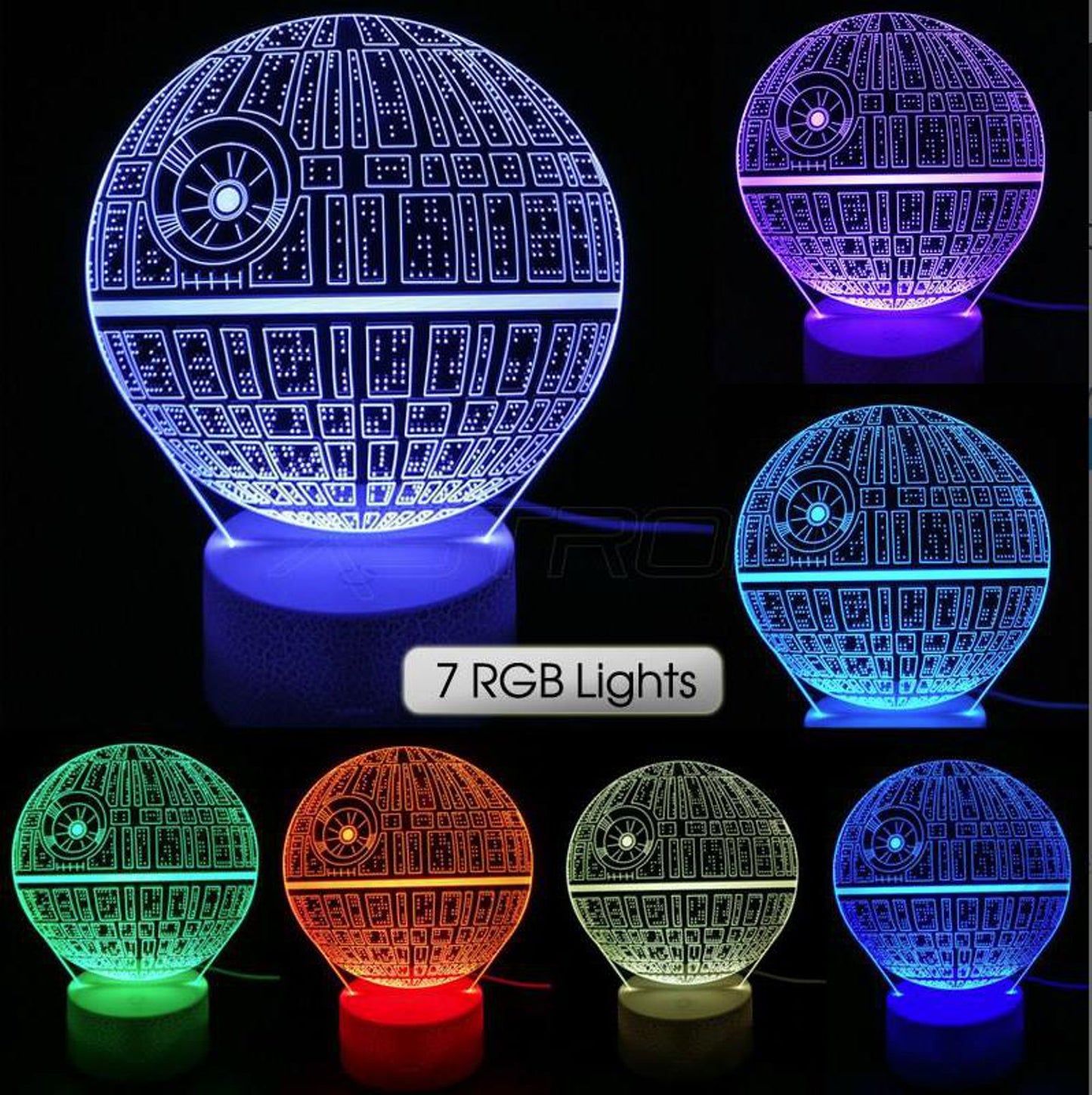 Mandala 3-D Optical Illusion Multicolored LED Clock/Lamp