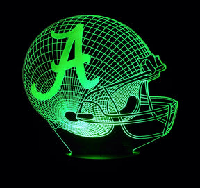 College League Football Helmet 3-D Optical Illusion Multicolored LED Lamp