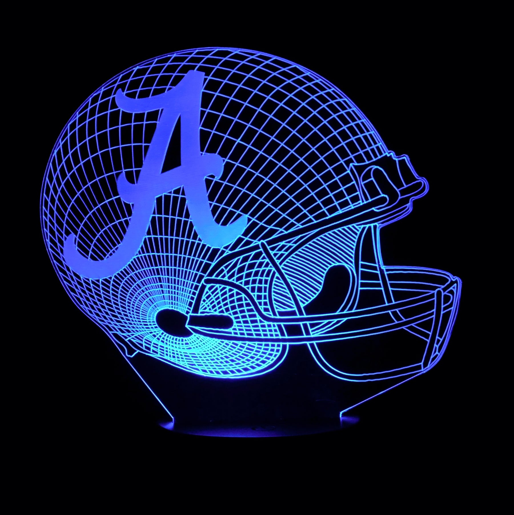 College League Football Helmet 3-D Optical Illusion Multicolored LED Lamp