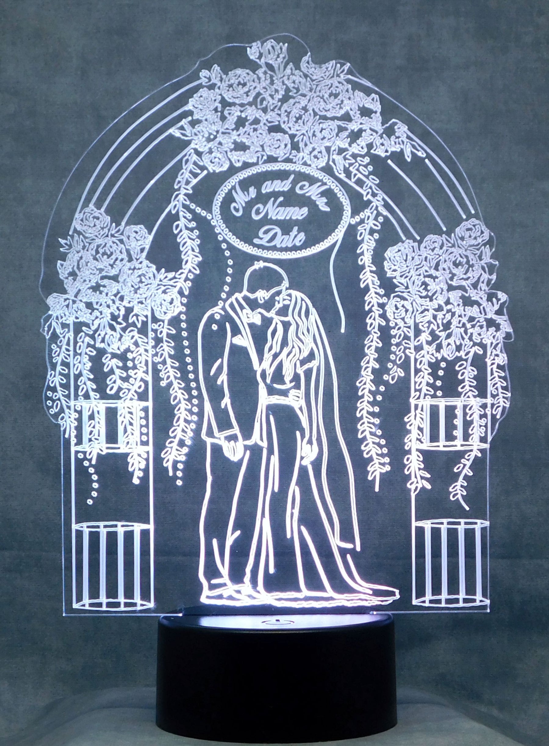 Wedding at Altar Multicolored LED Desk, Table, Lamp