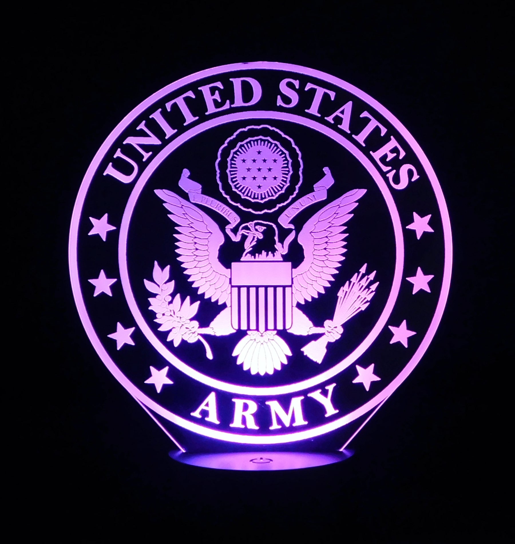 Army Logo 3-D Optical Illusion Multicolored Light