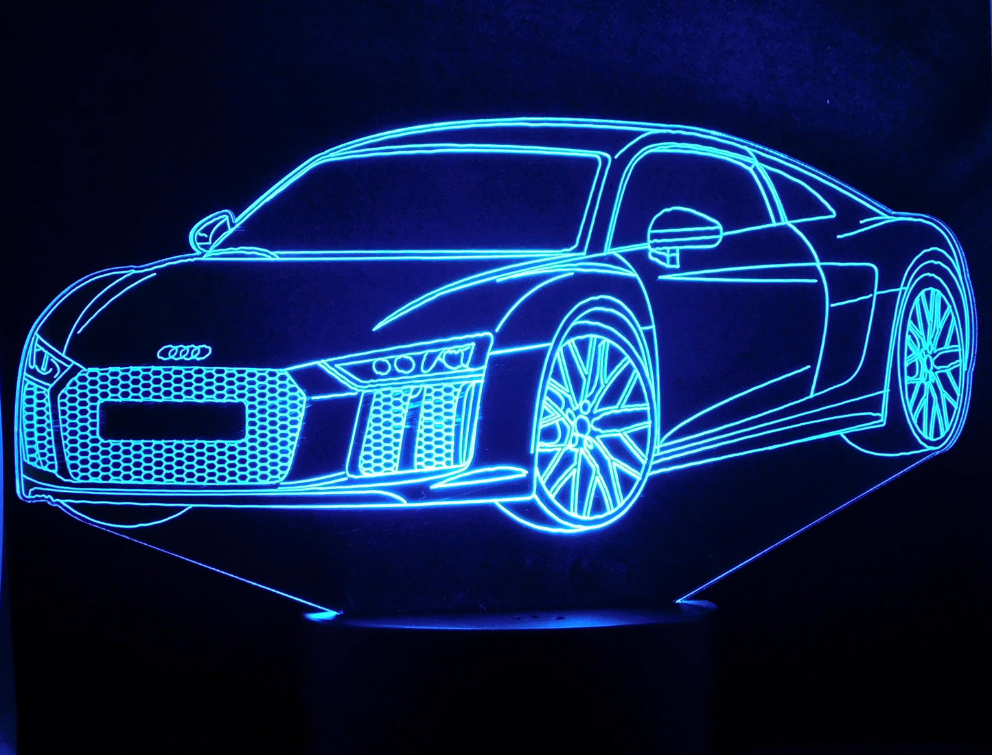Audi R8 3-D Optical Illusion Multicolored Light
