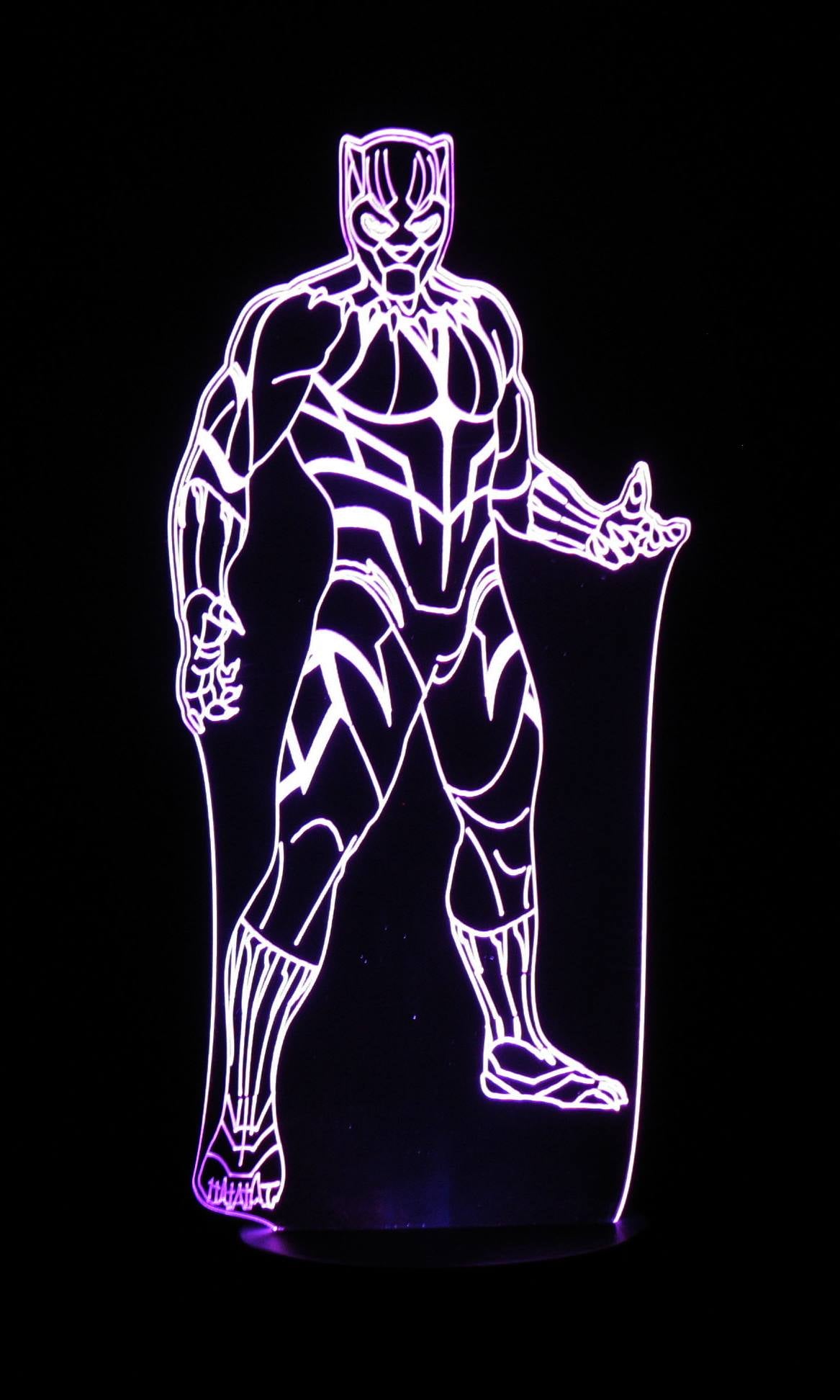 Black Panther 3-D Optical Illusion Multicolored Light