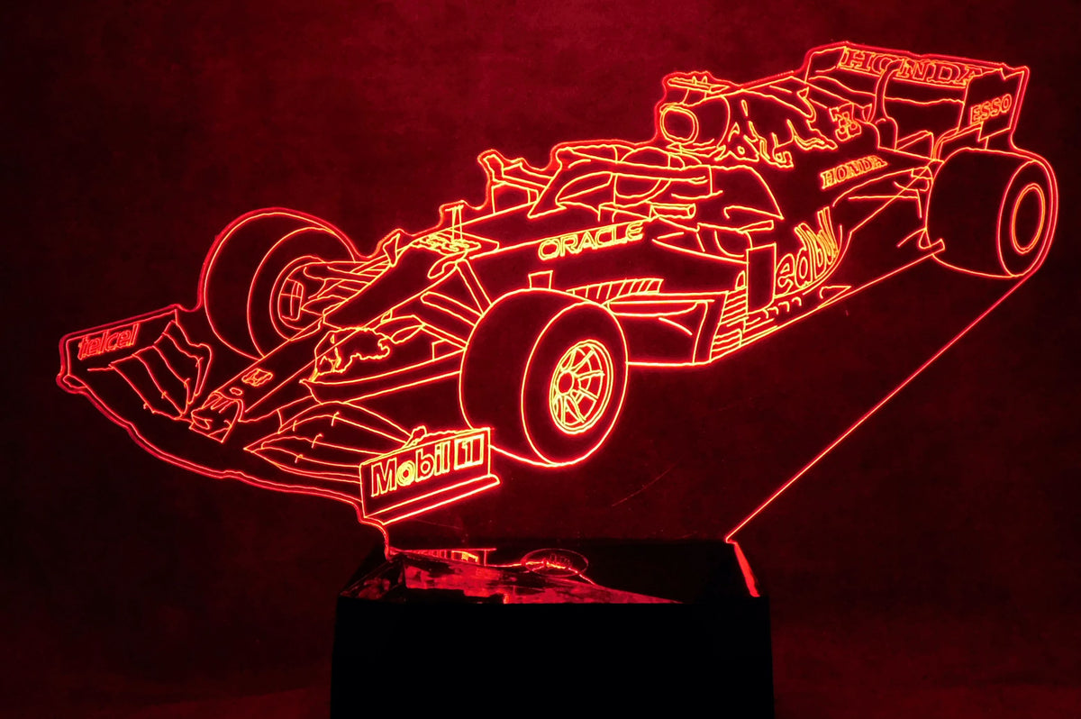 Red Bull F-1 Race Car 3-D Optical Illusion Multicolored Light