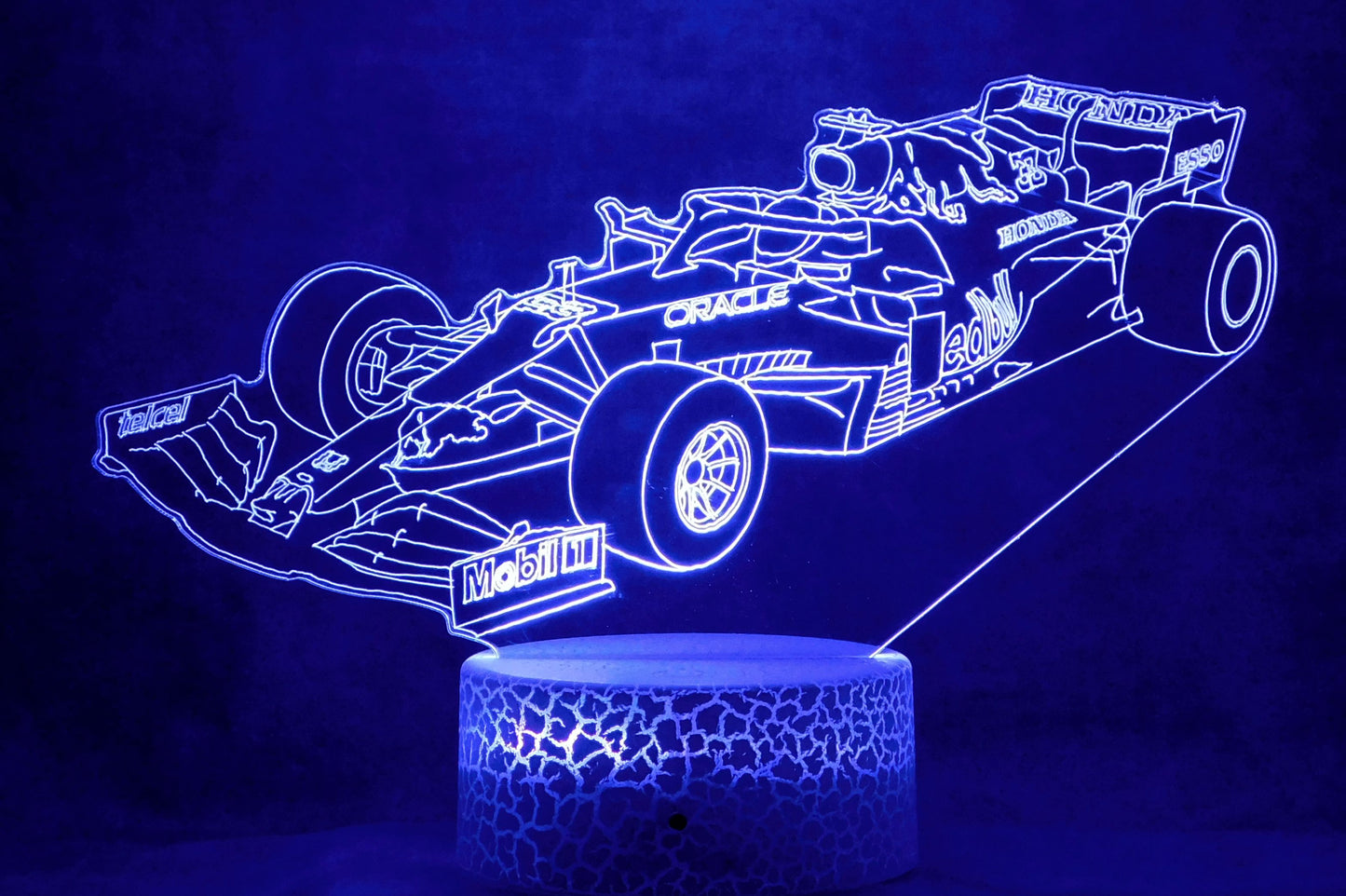 Red Bull F-1 Race Car 3-D Optical Illusion Multicolored Light