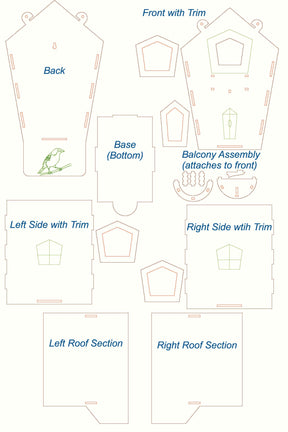 Birdhouse Kit - Decorative Balcony Entrance