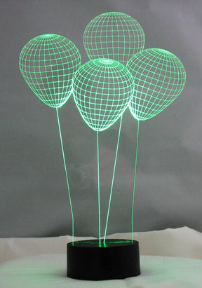 Balloons 3-D Optical Illusion Multicolored Light