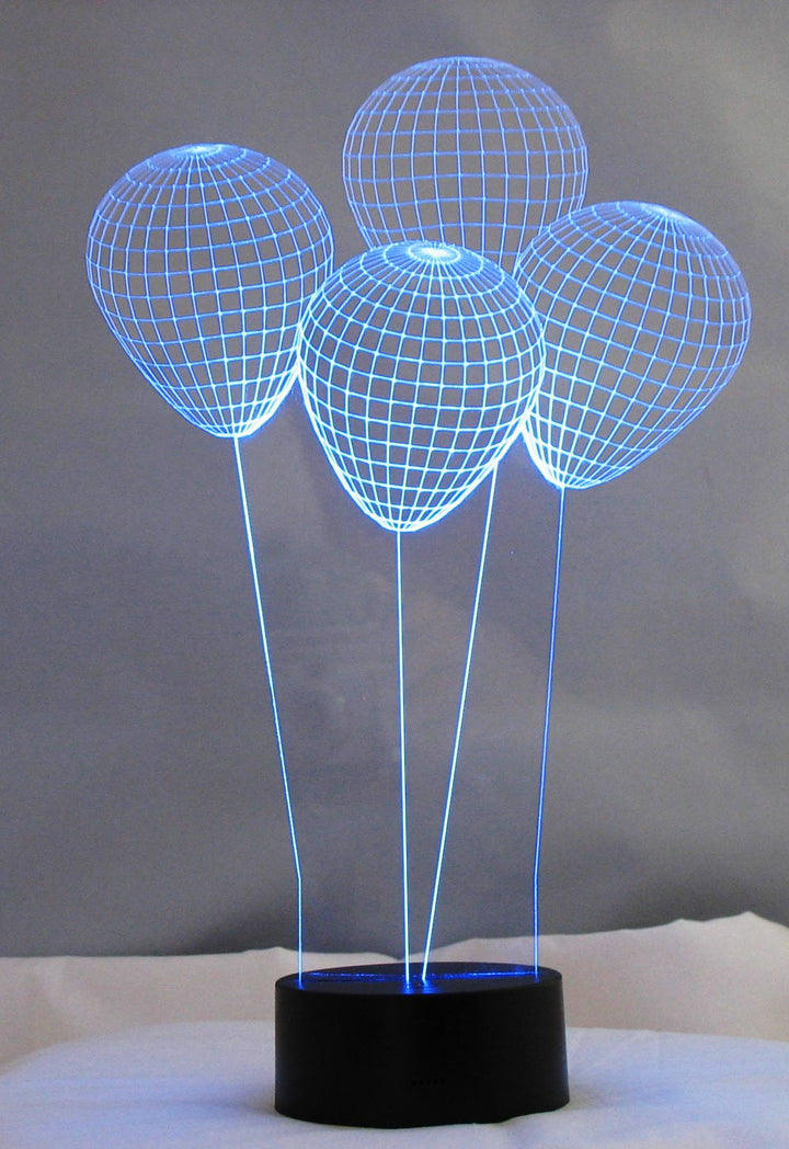 Balloons 3-D Optical Illusion Multicolored Light