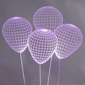 Balloons 3-D Optical Illusion Multicolored Light