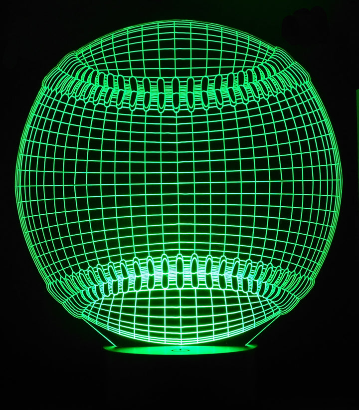 Baseball 3-D Optical Illusion Multicolored Light