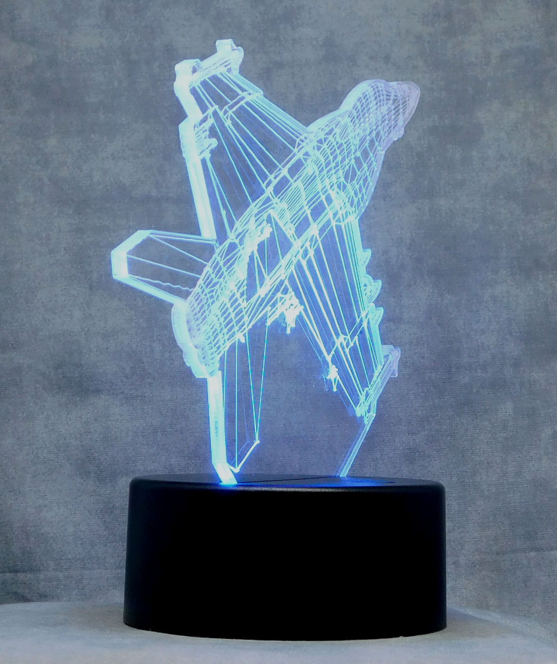 F-18 Super Hornet Fighter Jet 3-D Optical Illusion Multicolored LED Lamp