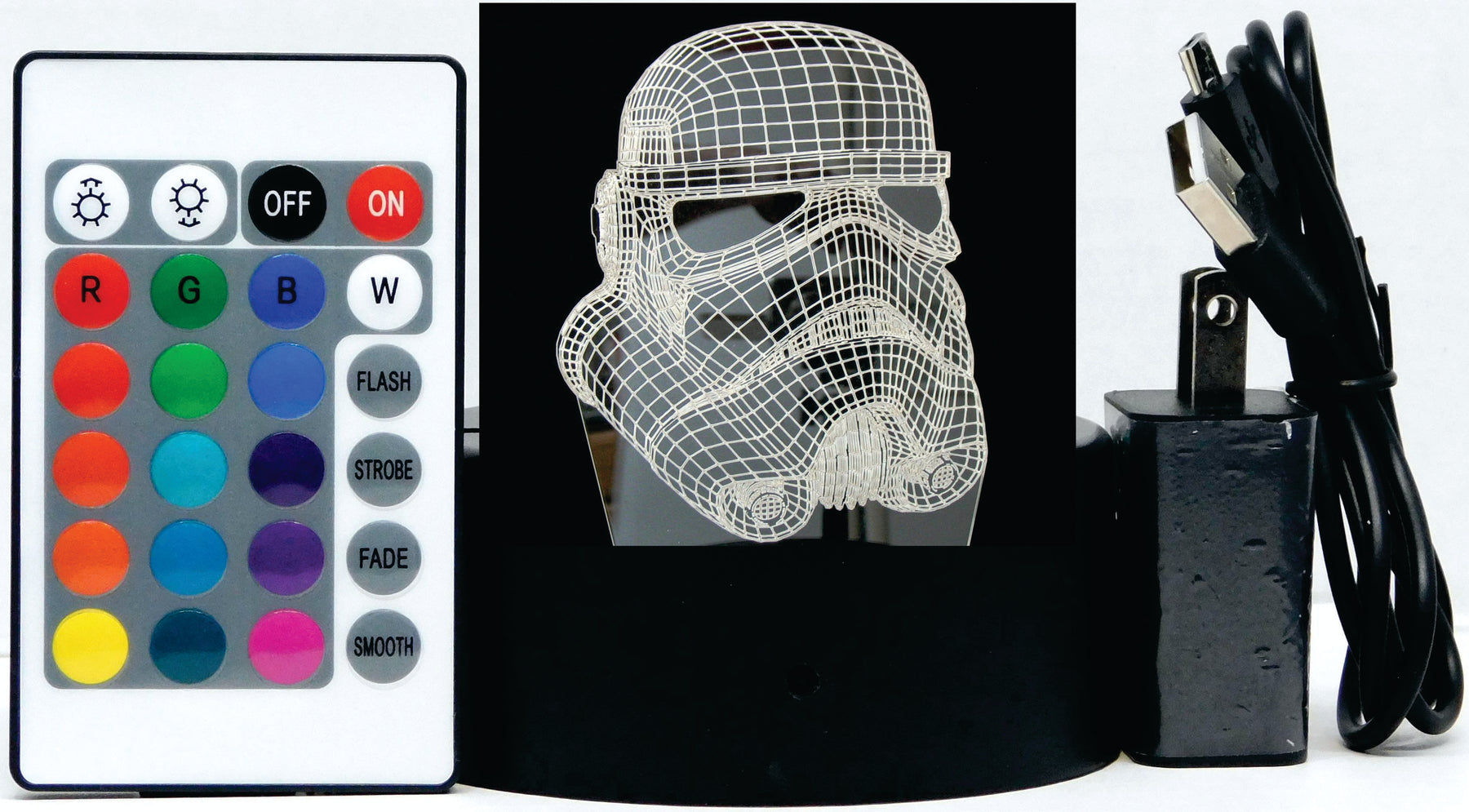 Storm Trooper's Helmet 3-D Optical Illusion LED Multicolored Lamp