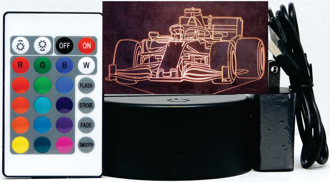 Ferrari F1 3-D Optical Illusion Multicolored LED Lamp