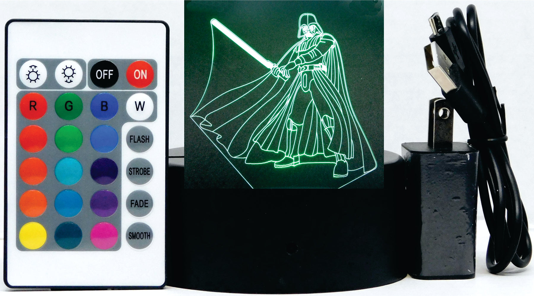 Darth Vader With Sword 3-D Optical Illusion LED Desk, Table, Night Lamp