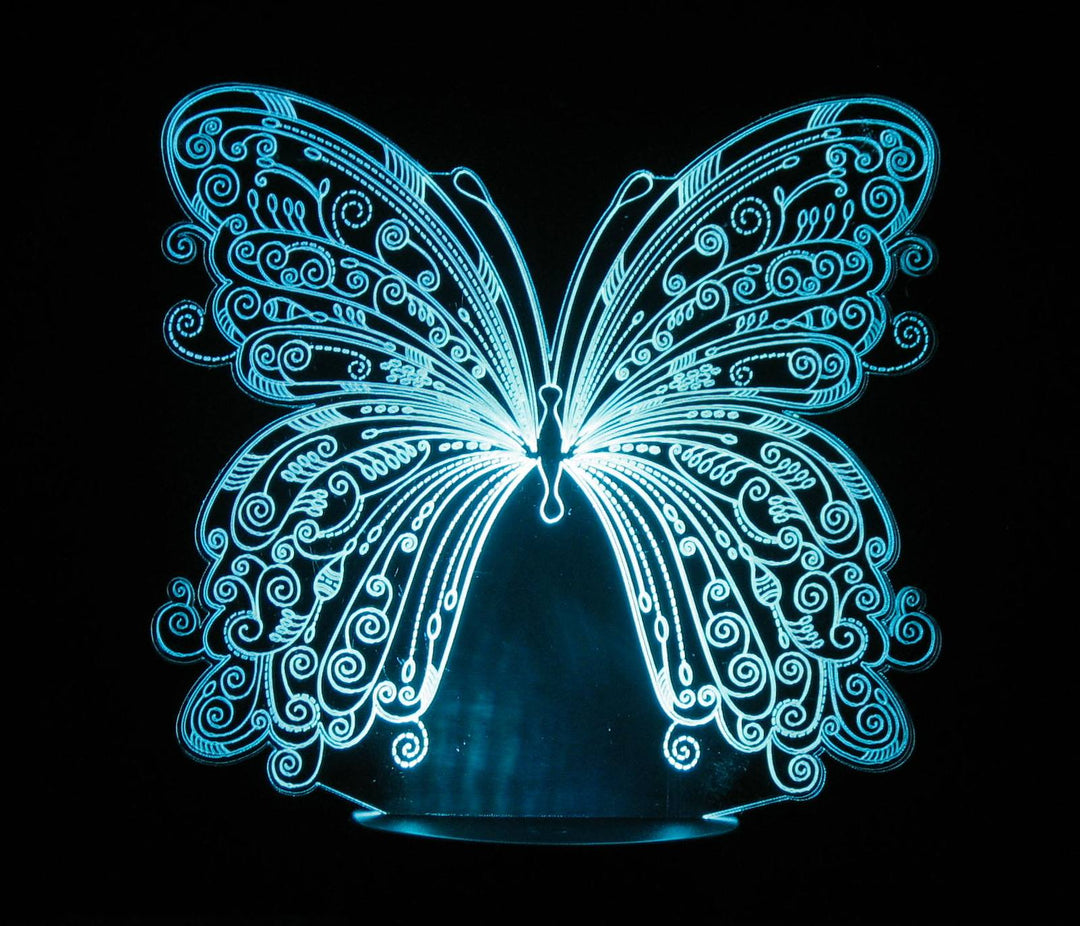 Butterfly 3-D Optical Illusion Multicolored Light
