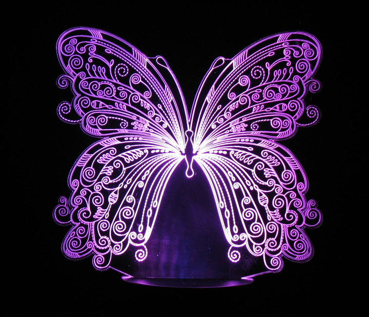 Butterfly 3-D Optical Illusion Multicolored Light