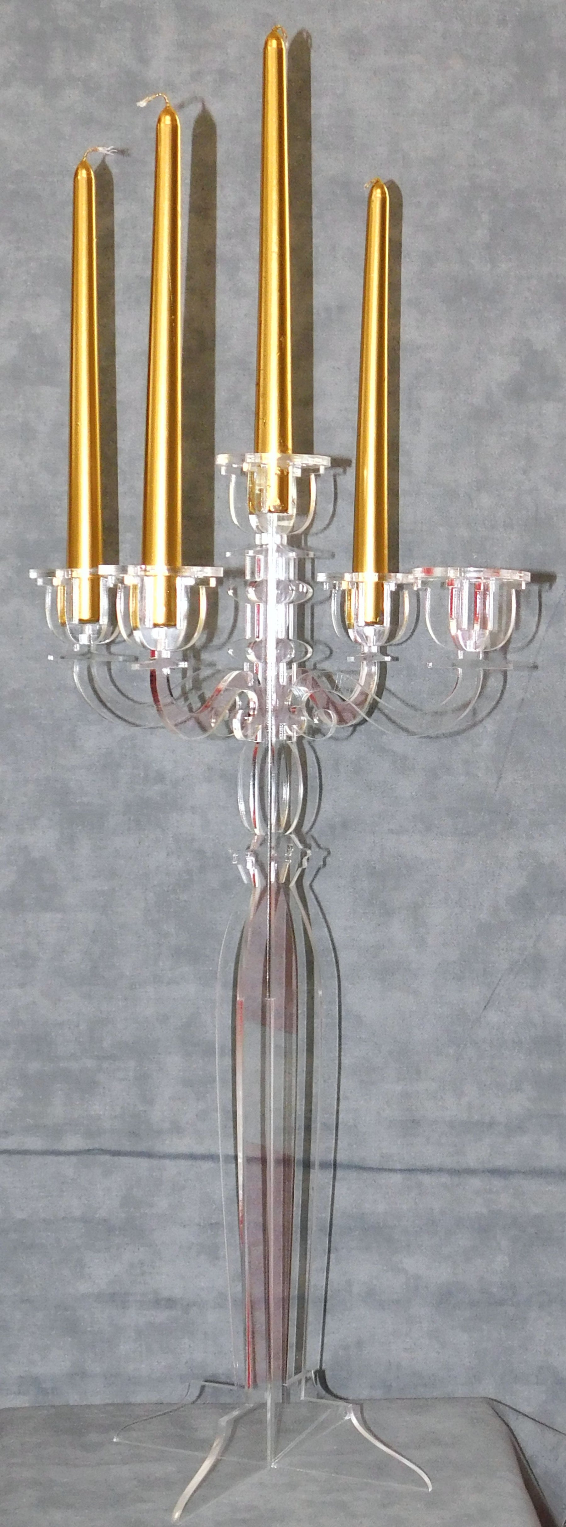 Candelabra C125 Wax Candle Holder Clear Acrylic