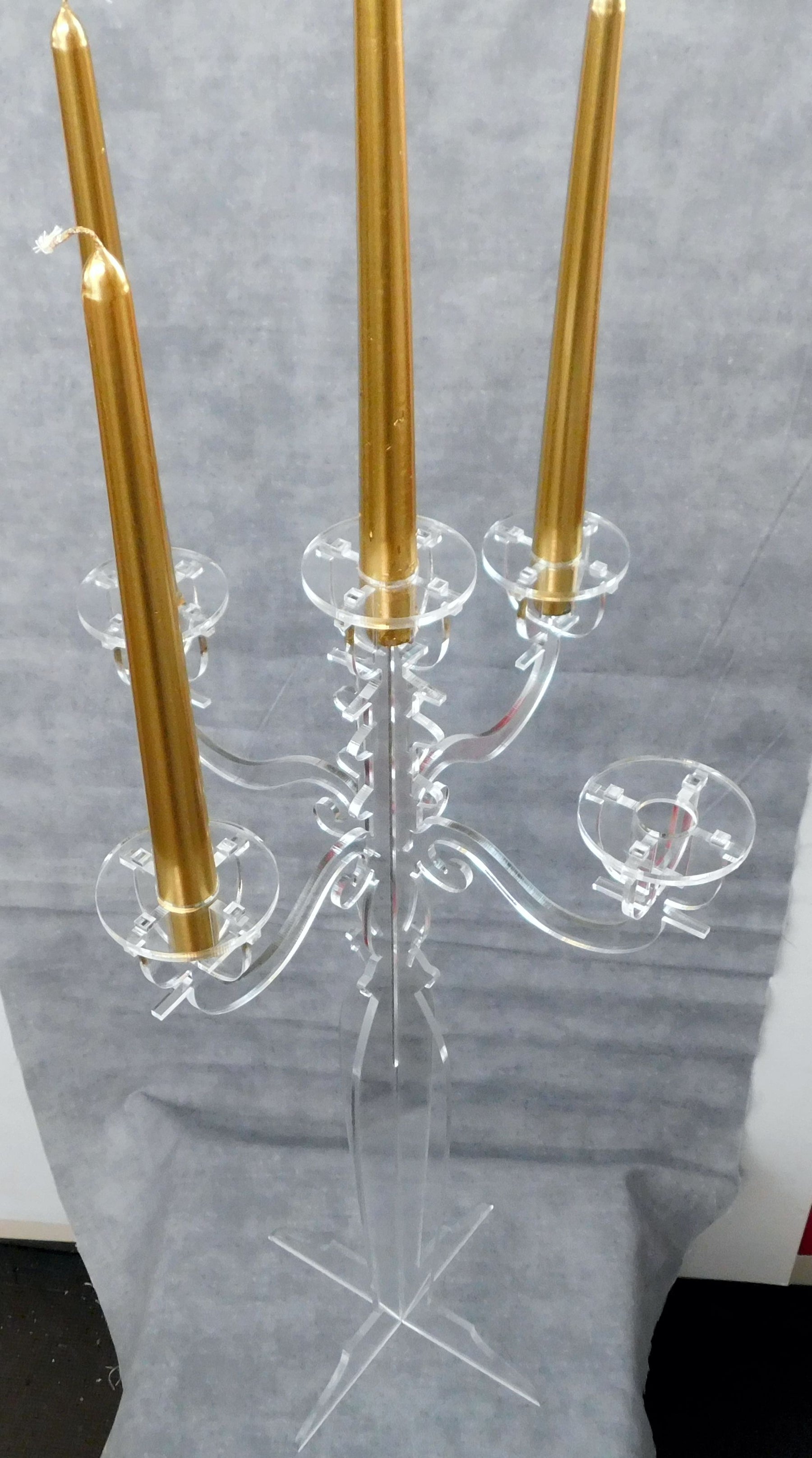 Candelabra C125 Wax Candle Holder Clear Acrylic