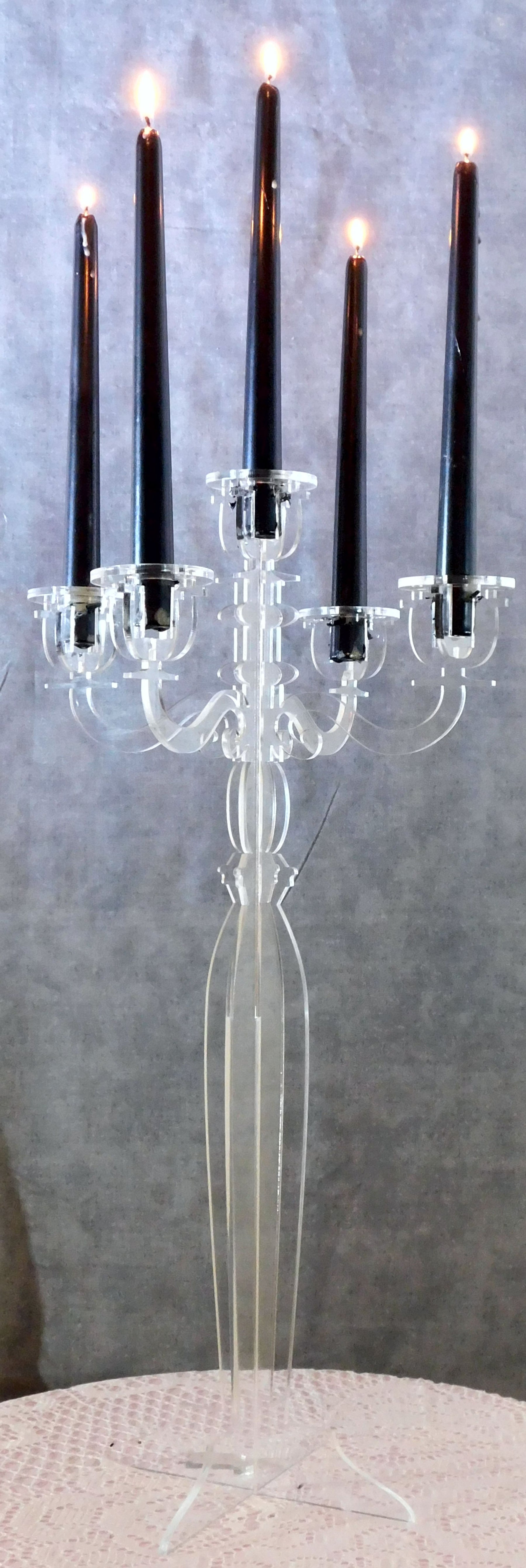 Candelabra C125 Wax Candle Holder Clear Acrylic