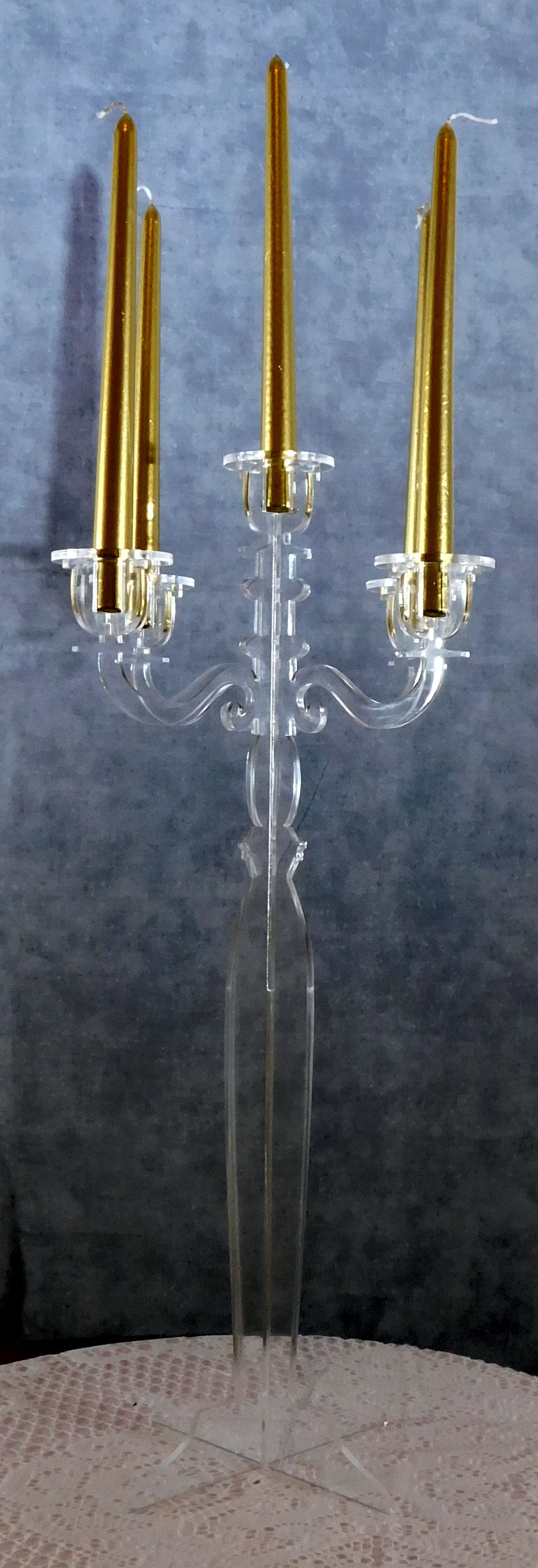 Candelabra C125 Wax Candle Holder Clear Acrylic