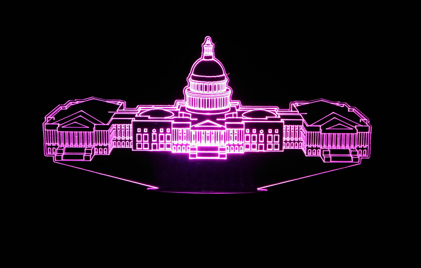 United States Capital, 3-D Optical Illusion Multicolored Lamp