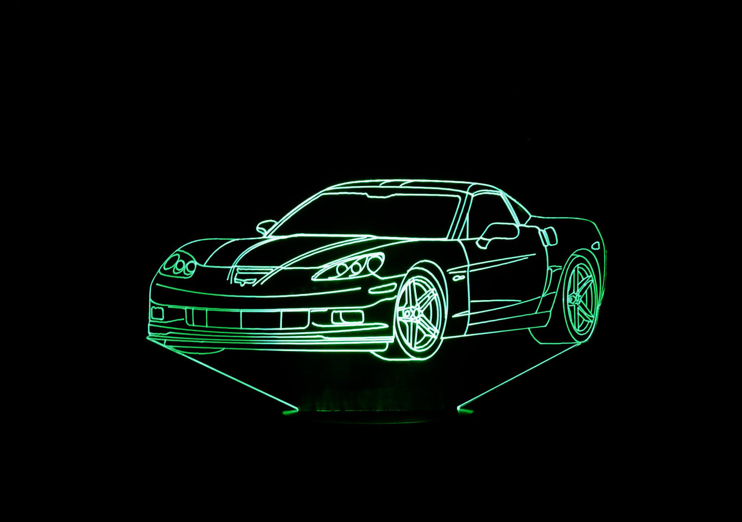 Corvette 2004 3-D Optical Illusion Multicolored Light