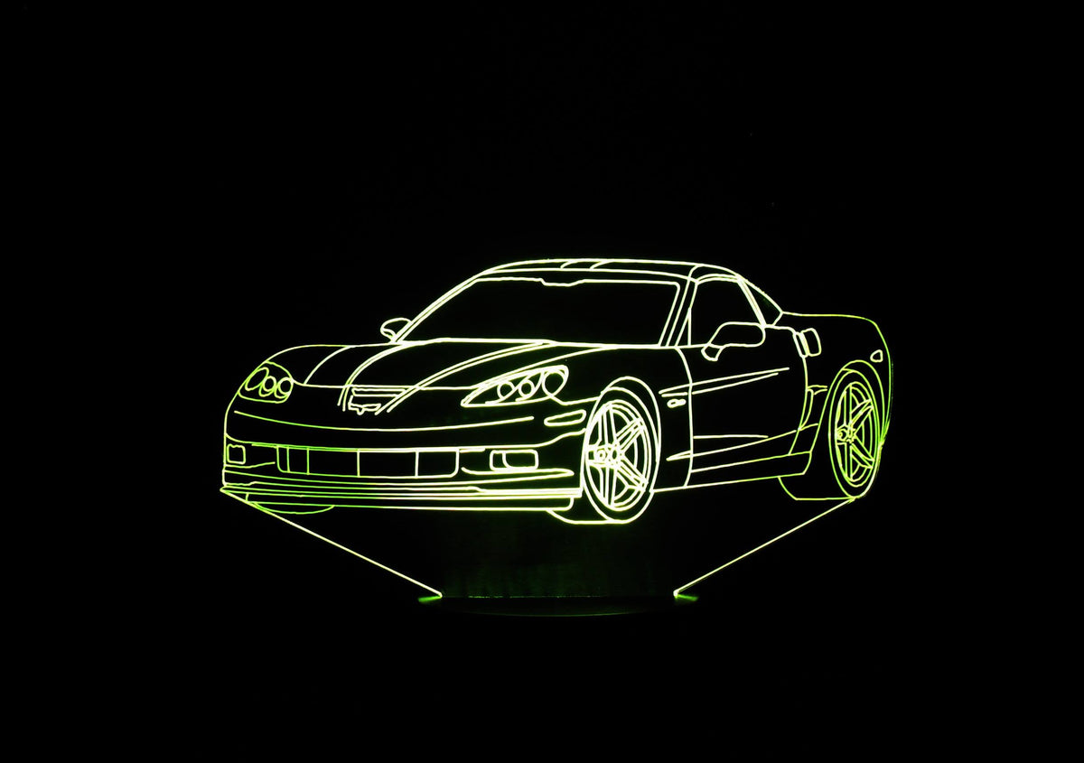 Corvette 2004 3-D Optical Illusion Multicolored Light