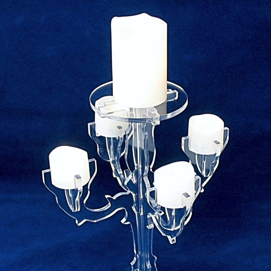 Candelabra LED Candle Holder Acrylic 1077S