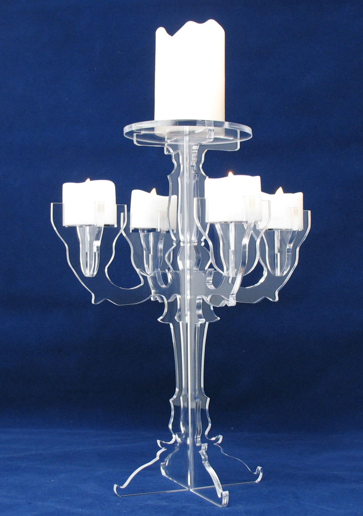 Candelabra LED Candle Holder Acrylic 1077S