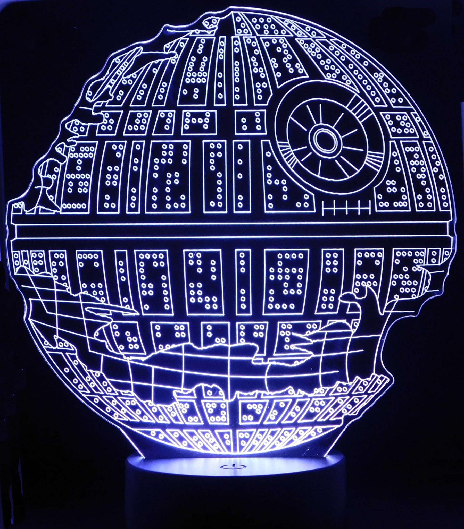 Death Star Destroyed 3-D Optical Illusion Multicolored Light