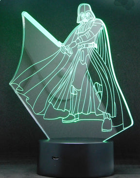 Darth Vader With Sword 3-D Optical Illusion LED Desk, Table, Night Lamp