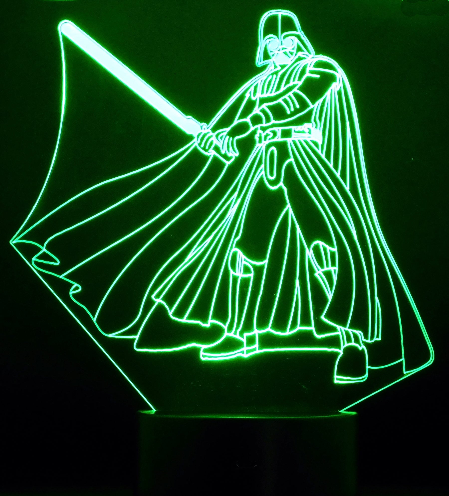 Darth Vader With Sword 3-D Optical Illusion LED Desk, Table, Night Lamp