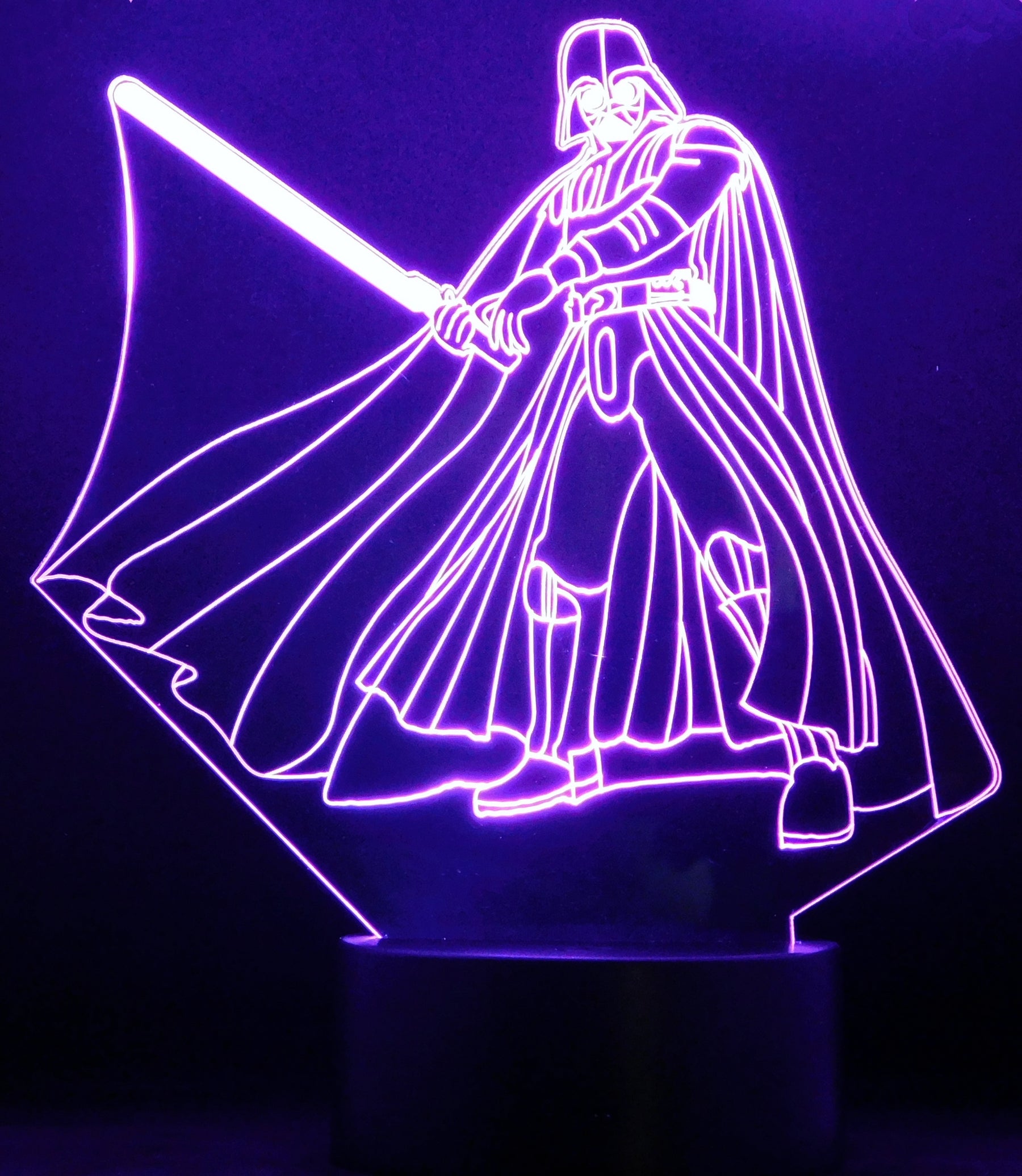 Darth Vader With Sword 3-D Optical Illusion LED Desk, Table, Night Lamp