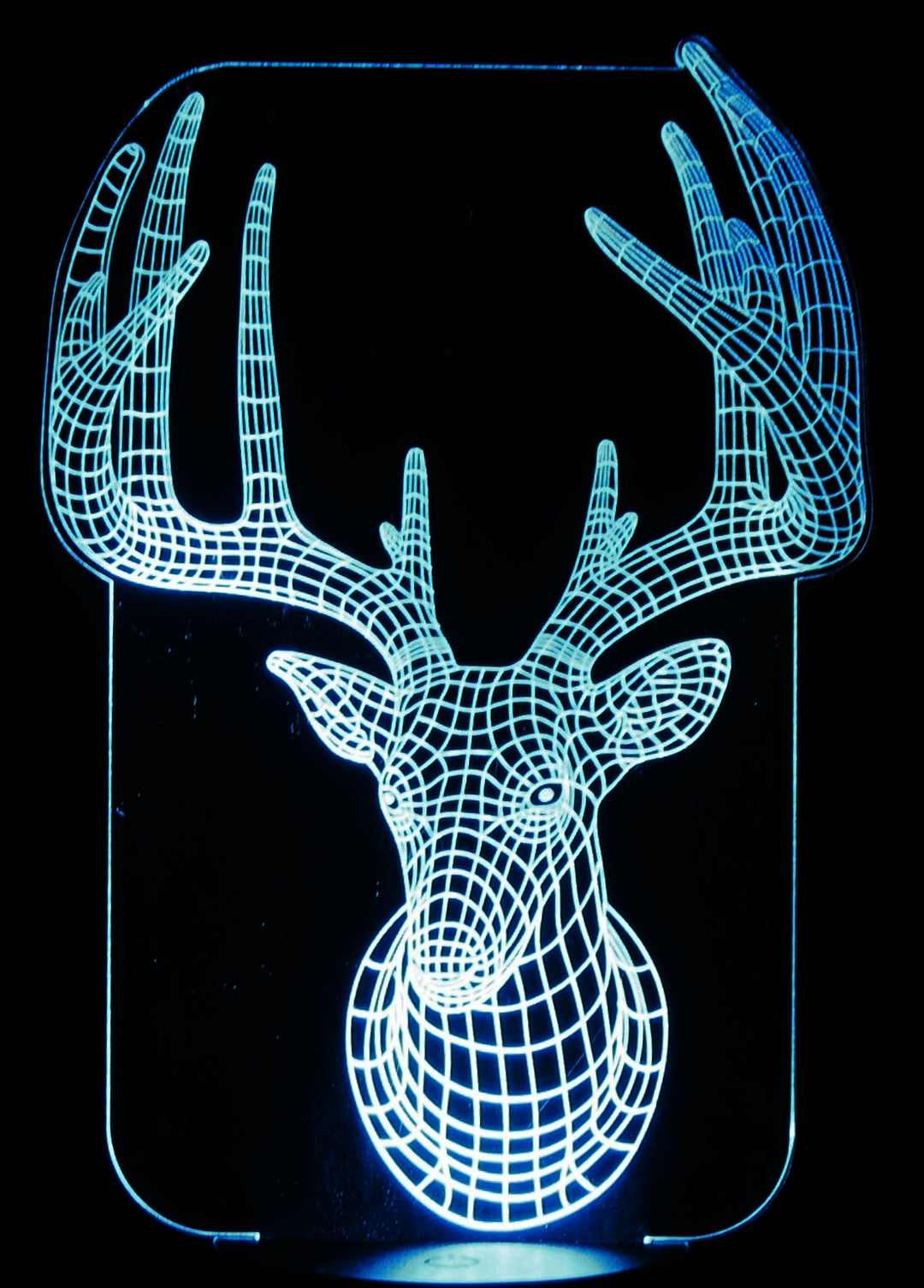 Deer Head Trophy 3-D Optical Illusion Multicolored Light